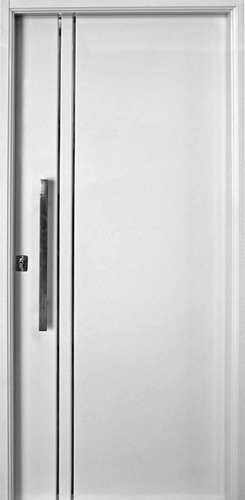 Puerta Nexo Deluxe Blanca Chapa Inyectada Pintura Final 80 Con 2 Apliques Verticales Barral Llave Computada