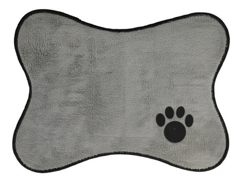 Tapete Para Alimentar Perro En Forma De Hueso Gris