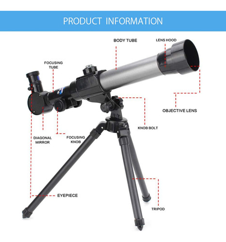 Telescopio Refractor Hd 60 Mm Para Principiantes Con Trípode