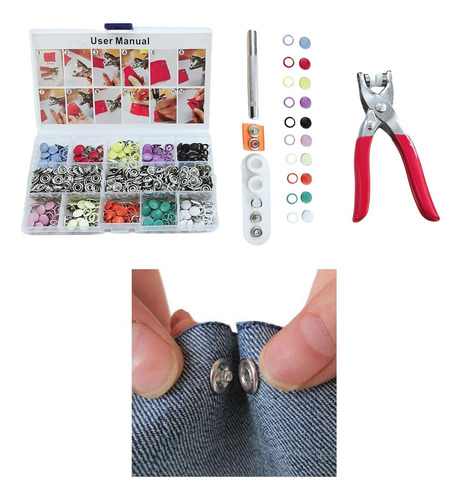 Kit De Herramientas De Sujetadores A Presión Botones A