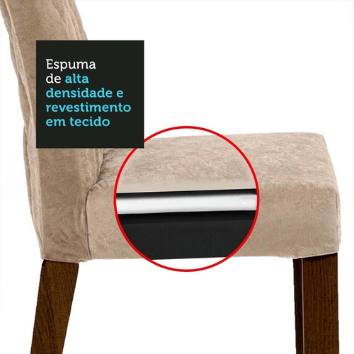 Mesa de comedor Rafaela Madesa de vidrio con 6 sillas, color rabí, rústico/blanco/imperial, diseño de tela: lisa