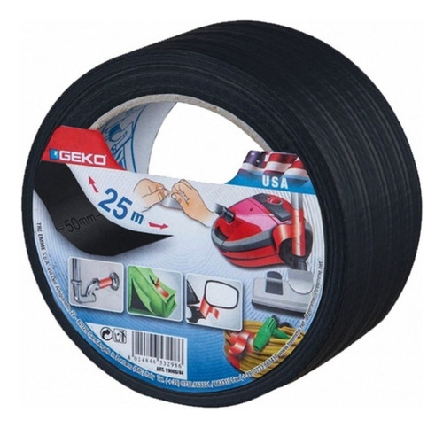 Cinta Duct Tape Multiproposito Geko 50 X 10mt Color Negro