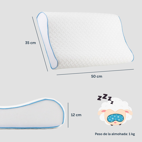 Almohada Ortopédica Cervical Memory Foam Viscoelástica Suave