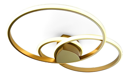 Lustre Plafon Dourado Ring 3 Aneis Led 3000k 54w 20/30/40cm