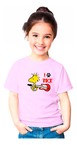 Polera Perro Perrito Snoopy Rock Niño/niña 100% Algodon