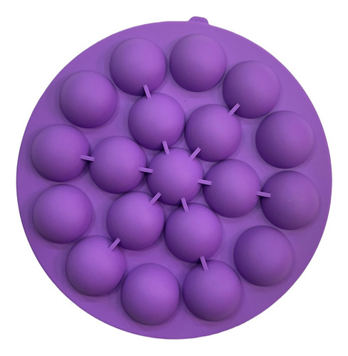 Molde Bandeja Para Hielo Y Chocolate En Bolas 19 Ranuras Morado