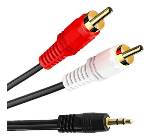 Imagen 5 de 7 de Cable Audio Auxiliar 3.5mm A Rca Gio 1.5 Mts Chapado En Oro