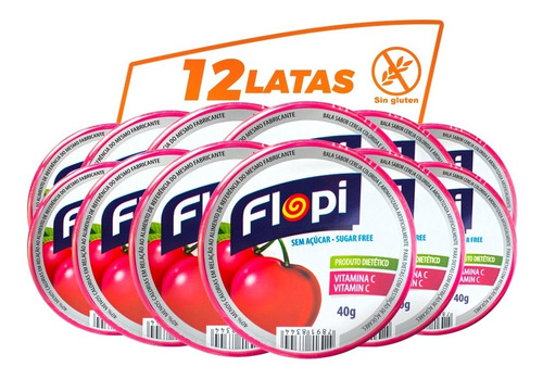 Dulces Flopi Diet Cereza Display Con 12 Latas | Shaarabuy