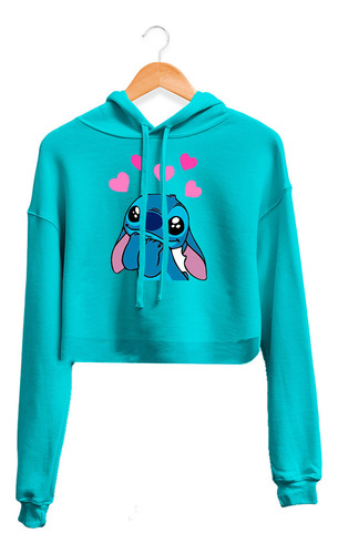 Hoodie Crop Top Stitch Corazones