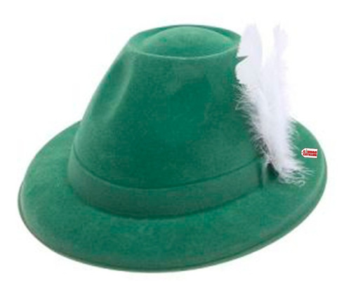 Gorro Sombrero Tirolés Verde Pluma Disfraz - Ciudad Cotillón