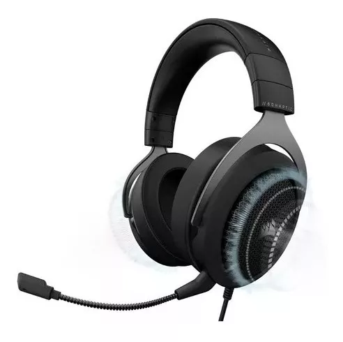 Corsair HS60 HAPTIC - Auriculares estéreo para juegos con bajos hápticos,  tecnología Taction, certificado Discord, compatible con iCUE, PC, carbono