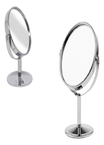 10 Espelhos De Mesa Oval Giratório Dupla Face Aumento Zoom P