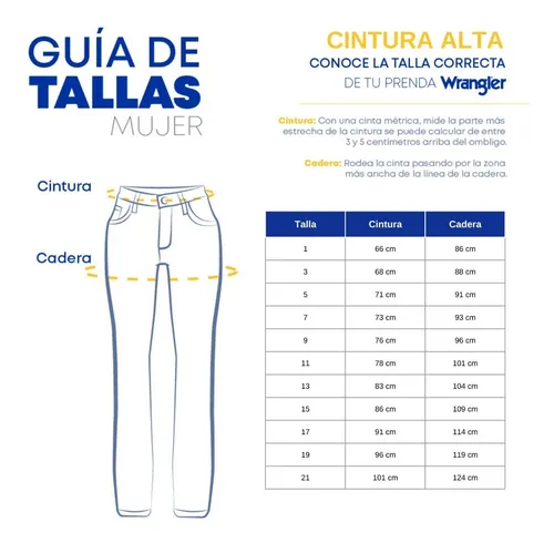 Pantalon Jeans Vaquero Wrangler Mujer Cintura Alta Ro42