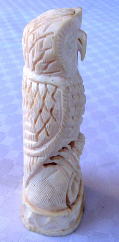 Monijor62-antigua Coleccion Figura Lechuza Simil Marfil (Usado)