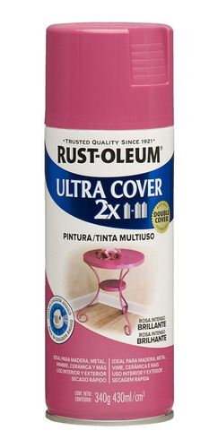 Aerosol Multiusos Ultra Cover 2x Rosa Intenso Brillante 340g