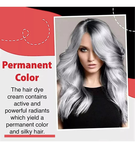 - Tinte For Cabello Natural En Crema De Color Gris Plateado