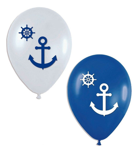 Globos Bombas Estampados X20u Marinero