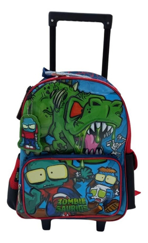 Mochila Con Carro 16p Zombie Dinosaurio Original Cresko