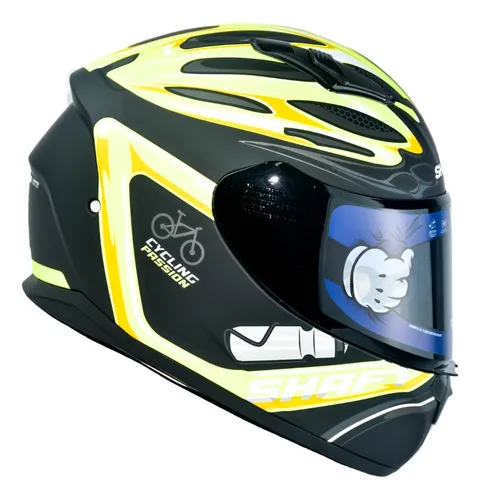 Casco Integral Shaft Sh-582sp Cycling Ngr.mat-amll Visorhumo