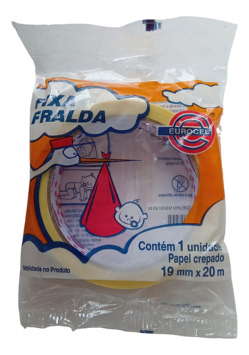 Fita Crepe Colorida Eurocel 19mm X 20m Amarelo