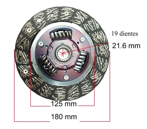 Disco De Embrague 180 Mm 19 Estrias Toyota Starlet 1.3 Exedy