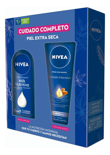 Pack NIVEA Milk Nutritiva 250 ml + Hand Intensiva 100 ml