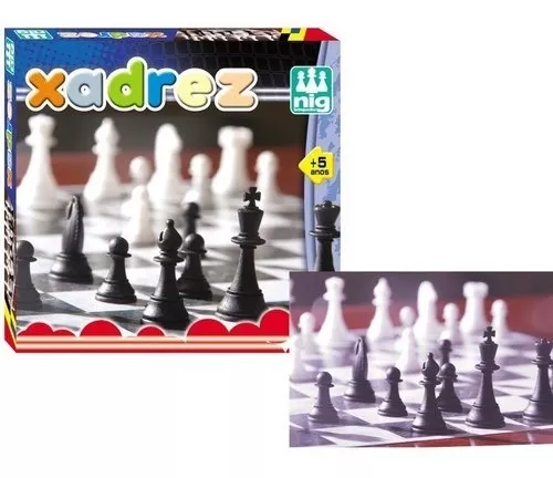 Antigo mini jogo de xadrez, marca Schach, completo, no