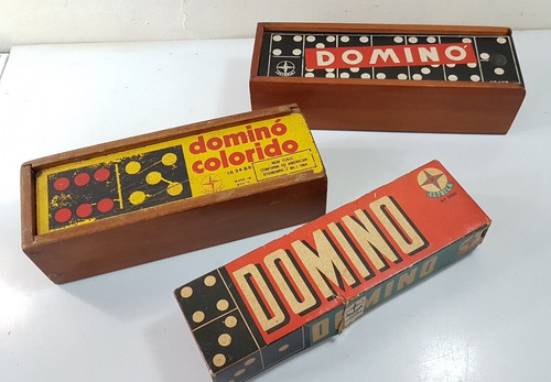 Antigo Dominó Estrela Anos 60 Colorido Na Caixa De Madeira (Usado)