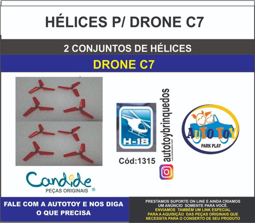 Drone C7 1315 - H-18 - 2 Conjuntos De Hélices