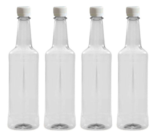 Botella Pet Licorera Y Jarabes 1 Lt Con Tapa Seg, 30 Pzs Blanco