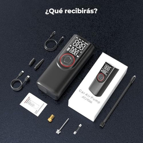 ~ Inflador De Llantas Para Auto Portatil, 150psi 80w 6000mah