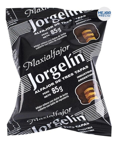 Alfajor Jorgelin Maxialfajor Triple Chocolate Dulce De Leche