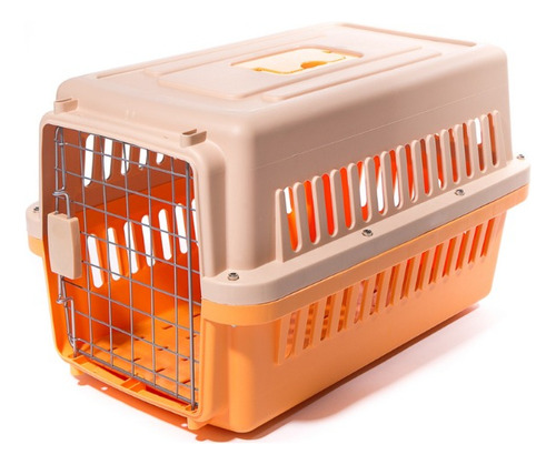 Transportadora Para Perro Kennel Jaula Mascota Mediano 61 Cm Color Naranja Claro