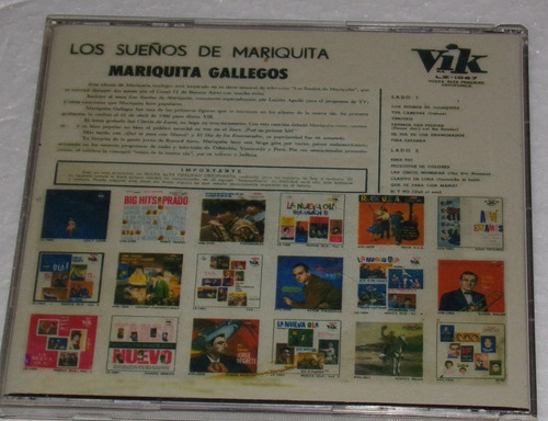 Mariquita Gallegos Los Sueños De Mari Cd Bajado De Lp Kktus (Usado)