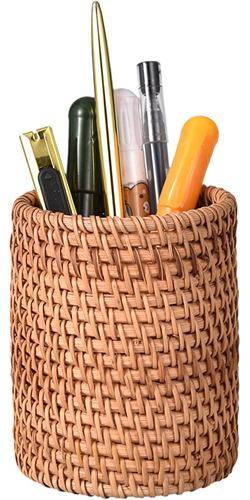 Eiyye Handmade Rattan Pencil Holder, Handmade Makeup Brush H