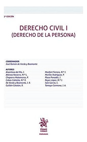 Derecho Civil I Derecho De La Persona 3a Edicion 2022 - Vv A