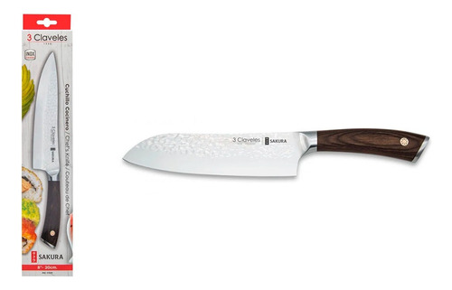 Cuchillo Santoku 7'' Martillado Sakura Ref.1018 3 Claveles