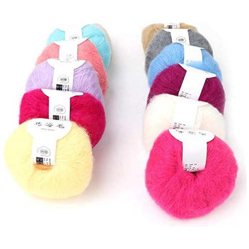 Hilo De Lana Para Tejer, 26 G/rollo, Suave, Mohair Pashm Kni