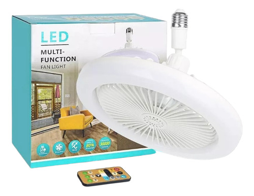 Ventilador De Teto 36w Com Luzes Integradas E27 Remote Teto Estrutura Branco Pás Branco Diâmetro 25 Material Das Pás Plástico Quantidade De Pás 5 127/220v