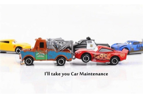 Kit 6 Carros + Caminhao Relampago Mcqueen, Mate, Jackson