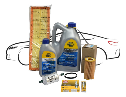 Kit Afinación Bora Jetta A6 Passat 2.5 5w30 Bujía Platino