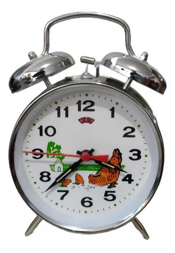 Reloj Cuerda Despertador Doble Campana Vintage Clásico Mesa 