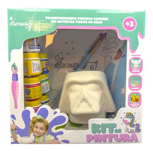 Darth Vader Star Wars Kit Para Criança Pintar Tinta E Pincél