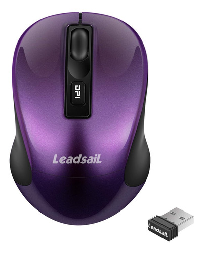 Mouse Leadsail 2.4 G, Portátil Púrpura Oscuro