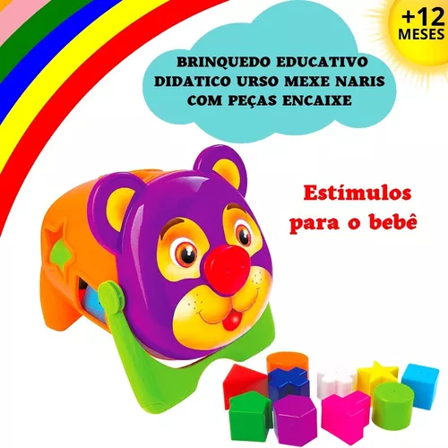 Cubo didático jogo de encaixe as peças bebê 1 ano infantil educativo  brinquedo