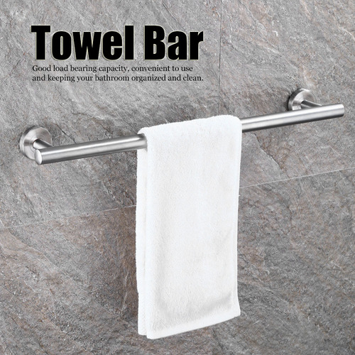 Soporte De Pared Para Barra De Toalla De Baño De Acero Inoxi