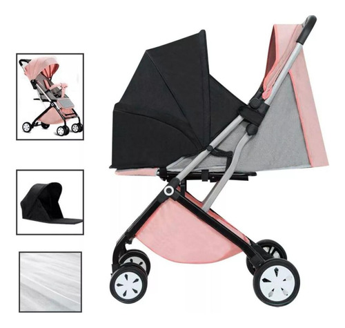 Carriola Carreola Bebe 2en1 Plegable De Baston Cuna Premium