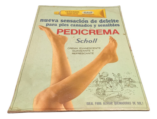 Antiguo Cartel Publicitario En Cartón Pedicrema Scholl (Usado)