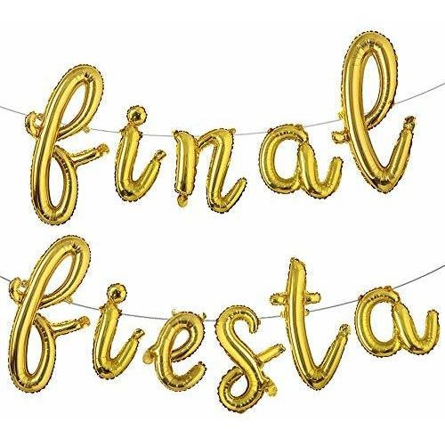 16 Pulgadas Final Fiesta Cursive Foil Balloons Banner Balloo