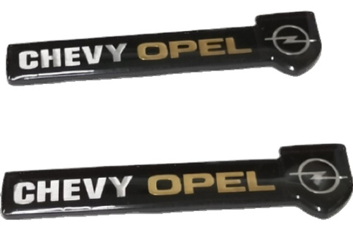 Par De Emblemas Laterales Chevy Opel Negro/dorado